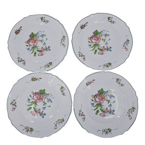 Arc Arcopal France Set 4 Dinner Plates B 10" Provincial Floral Scalloped Edges